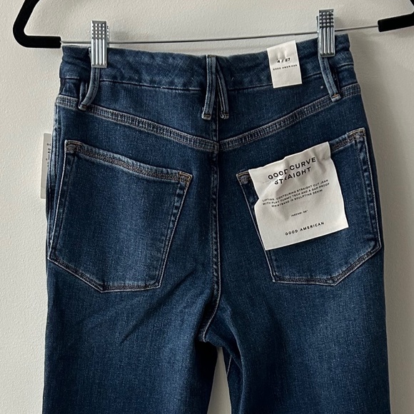 GOOD AMERICAN GOOD CURVE STRAIGHT CASHMERE JEANS | INDIGO329 | SIZE 4/27 - Picture 6 of 8